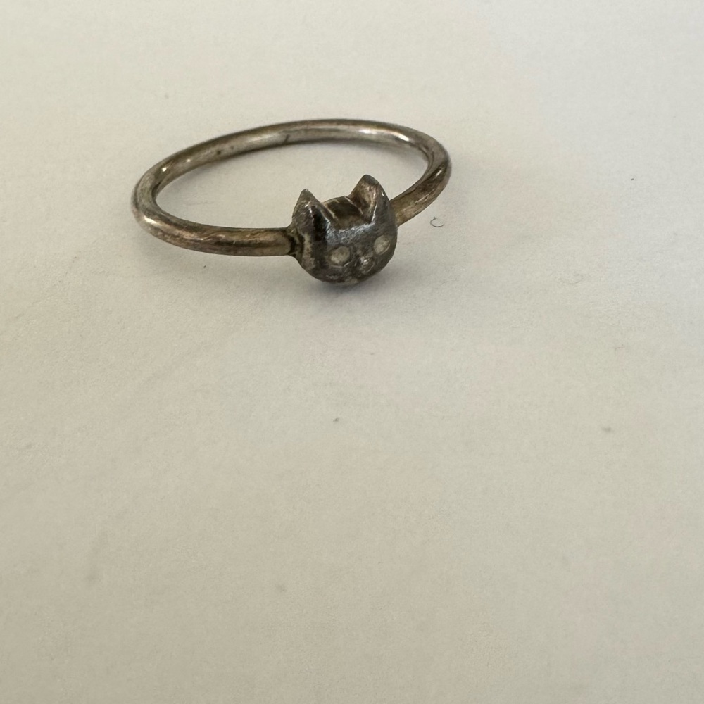 Silver Cat Ring - image 1